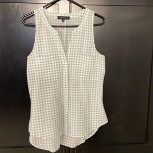 Sanctuary light blue and white sleeveless top